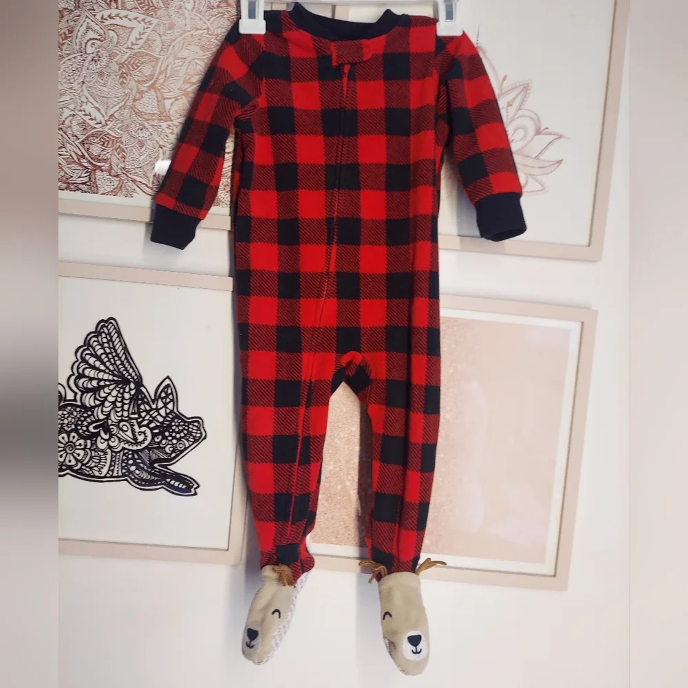 4 Carter's Christmas sleepers,  12 months